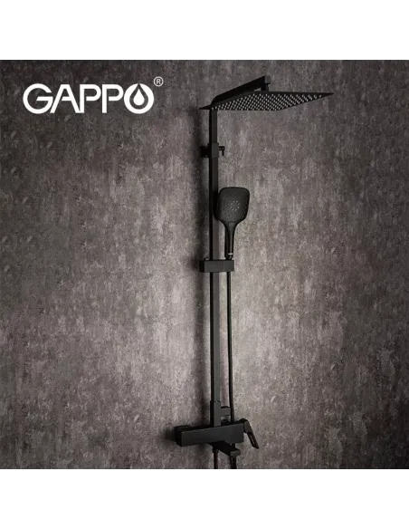 Душевая система с изливом Gappo G2417-60, черный