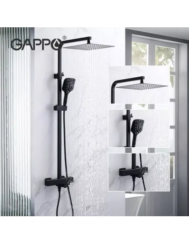 Душевая система с изливом Gappo G2417-60, черный