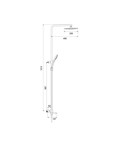 Душевая система с изливом Gappo G2417-60, черный