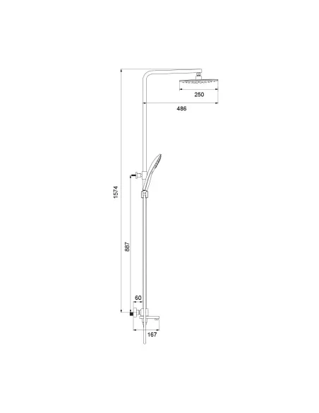 Душевая система с изливом Gappo G2417-60, черный
