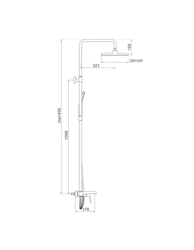Душова система із виливом Gappo G2450, чорний