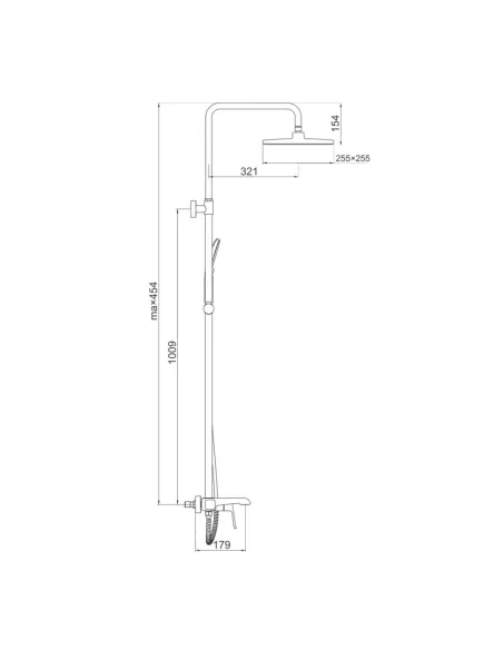 Душова система із виливом Gappo G2450, чорний