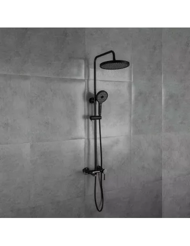 Душевая система с изливом Gappo G2403-6, черный хром