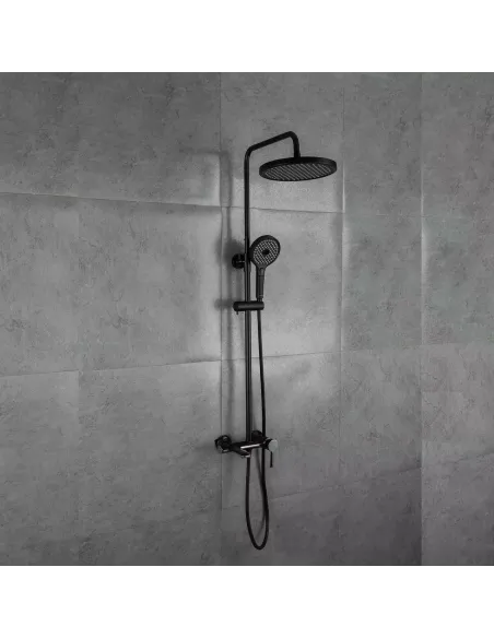 Душевая система с изливом Gappo G2403-6, черный хром