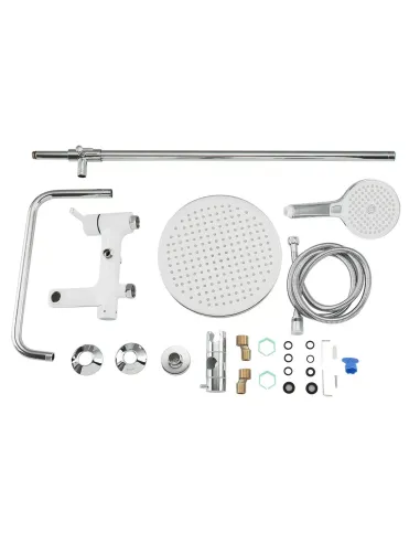Душевая система с изливом Gappo G2403-8, белый хром