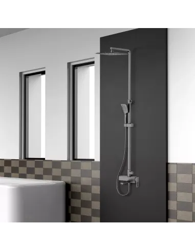 Душевая система с изливом Gappo G2417-9, оружейная сталь