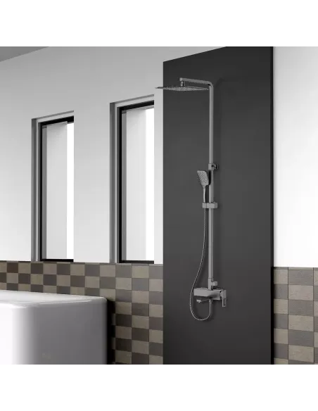 Душевая система с изливом Gappo G2417-9, оружейная сталь