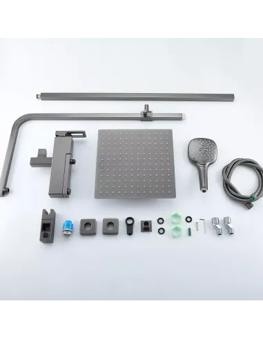 Душевая система с изливом Gappo G2417-9, оружейная сталь