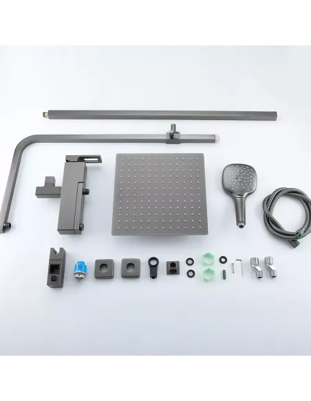 Душевая система с изливом Gappo G2417-9, оружейная сталь
