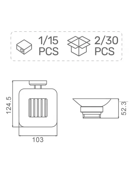 Мильниця G3802, металева, настінна