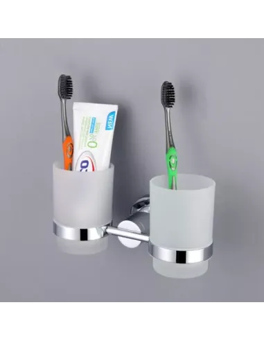 Стакан для ванной комнаты Gappo G1808, латунь, хром, двойной