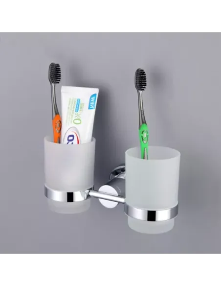 Стакан для ванной комнаты Gappo G1808, латунь, хром, двойной