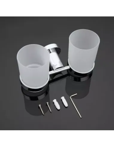 Стакан для ванной комнаты Gappo G1808, латунь, хром, двойной