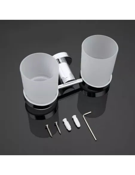 Стакан для ванной комнаты Gappo G1808, латунь, хром, двойной