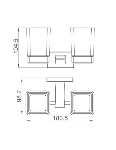 Стакан для ванной комнаты Gappo G0708-9, оружейная сталь, двойной