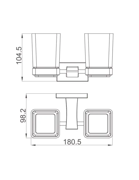 Стакан для ванной комнаты Gappo G0708-9, оружейная сталь, двойной