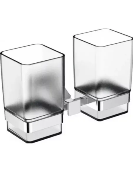 Склянка для ванної кімнати Gappo G1908, латунь, матовий хром, подвійний