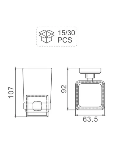 Стакан для ванной комнаты G3806, латунь, хром