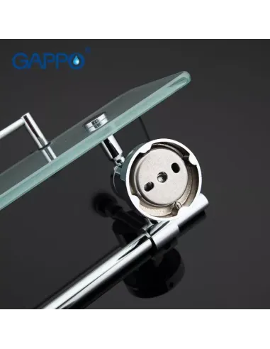 Полиця для ванної Gappo G1807-4, латунь, скло, з тримачем для рушників