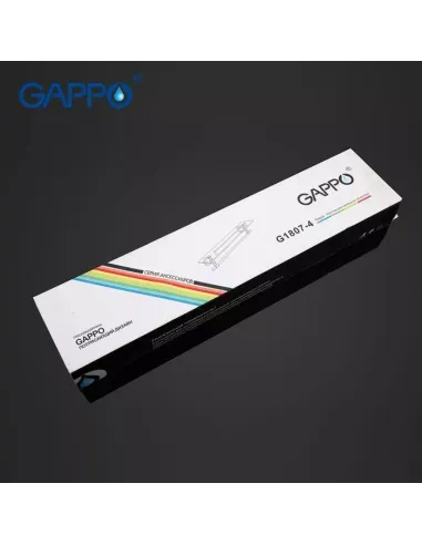 Полиця для ванної Gappo G1807-4, латунь, скло, з тримачем для рушників