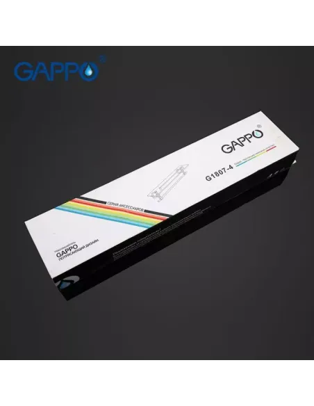 Полиця для ванної Gappo G1807-4, латунь, скло, з тримачем для рушників