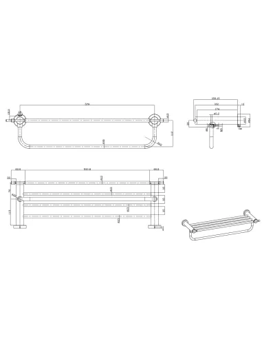 Полка для ванной Gappo G1824, латунь