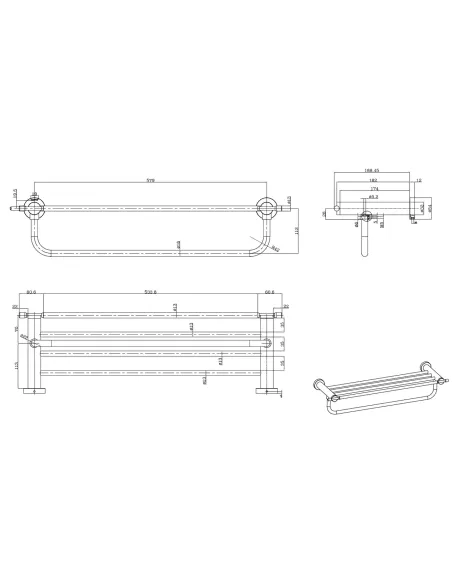 Полка для ванной Gappo G1824, латунь