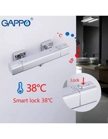 Смеситель для ванны с термостатом Gappo G2091, хром Смеситель для ванны с термостатом Gappo G2091, хром