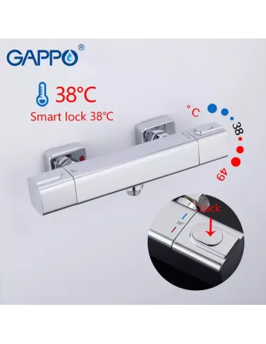 Смеситель для ванны с термостатом Gappo G2091, хром