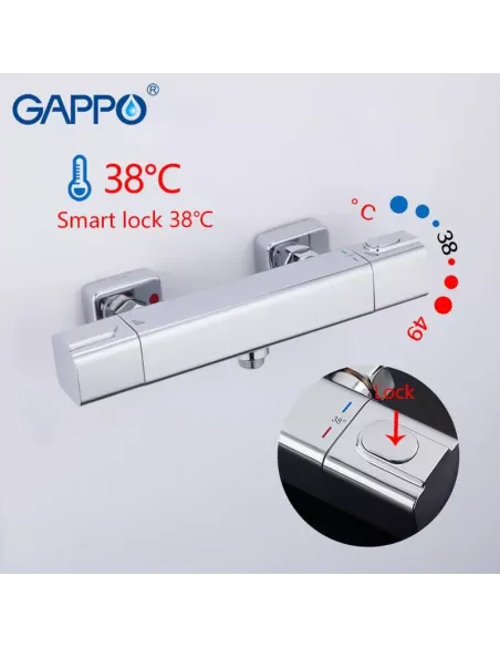 Смеситель для ванны с термостатом Gappo G2091, хром Смеситель для ванны с термостатом Gappo G2091, хром