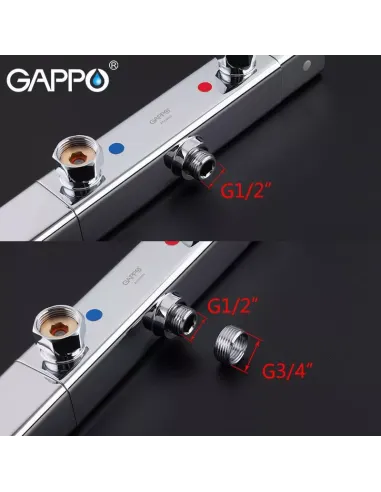 Смеситель для ванны с термостатом Gappo G2091, хром
