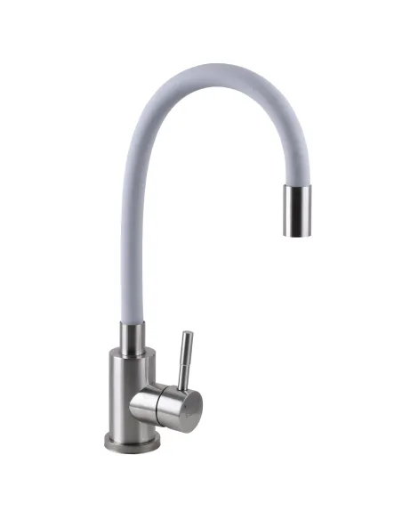 Змішувач для кухні з гнучким виливом Ecomix Alpen SBT3-203SG білий гофровилив