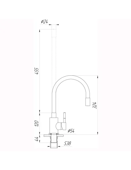 Змішувач для кухні з гнучким виливом Ecomix Alpen SBT3-203SG білий гофровилив