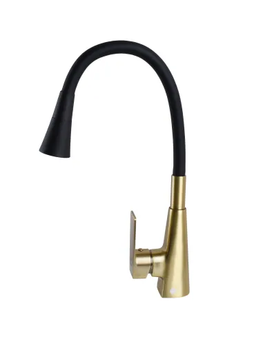 Смеситель для кухни с гибким изливом Domino Dionis DDD-203SM-BR-B01 черный гофроизлив