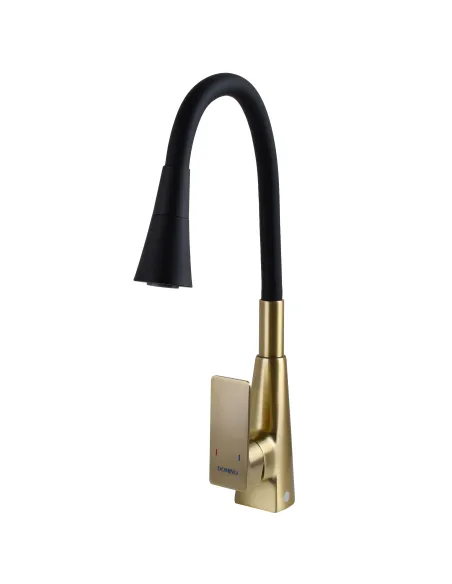 Смеситель для кухни с гибким изливом Domino Dionis DDD-203SM-BR-B01 черный гофроизлив