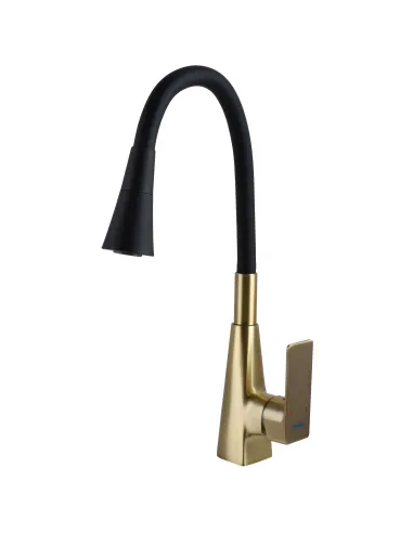 Смеситель для кухни с гибким изливом Domino Dionis DDD-203SM-BR-B01 черный гофроизлив