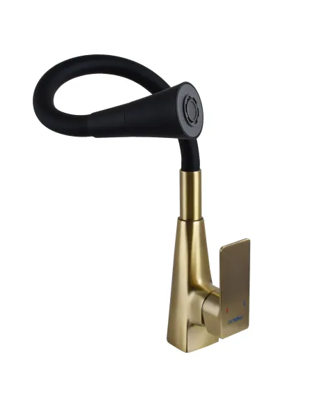 Смеситель для кухни с гибким изливом Domino Dionis DDD-203SM-BR-B01 черный гофроизлив