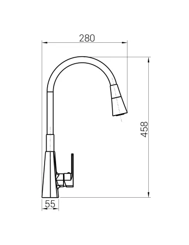 Смеситель для кухни с гибким изливом Domino Dionis DDD-203SM-BR-B01 черный гофроизлив