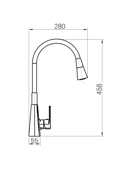 Смеситель для кухни с гибким изливом Domino Dionis DDD-203SM-BR-B01 черный гофроизлив