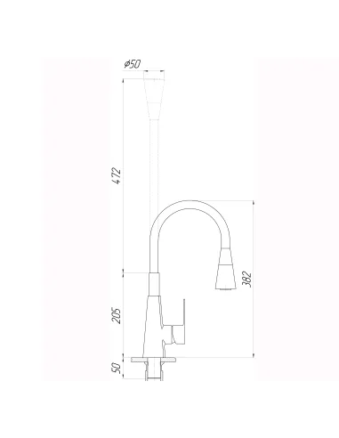 Смеситель для кухни с гибким изливом Domino Dionis DDD-203SM-BR-B01 черный гофроизлив