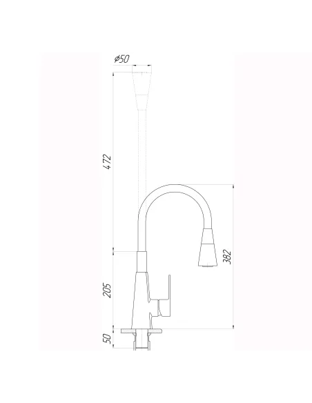 Смеситель для кухни с гибким изливом Domino Dionis DDD-203SM-BR-B01 черный гофроизлив