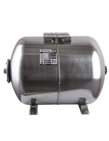 Гідроакумулятор горизонтальний Optima 100 літрів, нержавіюча сталь