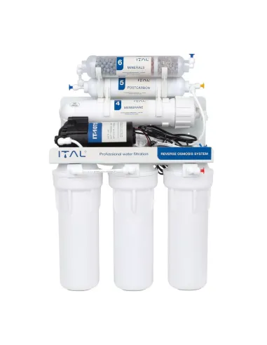 Фільтр зворотного осмосу ITAL RO6 75P, 6 ступенів очищення, з помпою