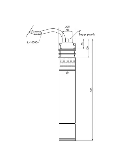 Вихровий насос свердловин Taifu 4SKM-150 1.1 кВт, кабель 12 метрів, з пультом