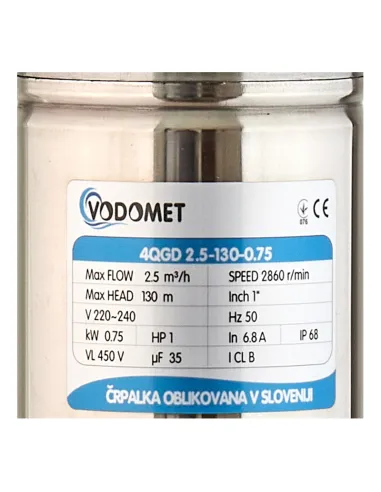 Шнековый насос для скважин Vodomet 4QGD 2.5-130-0.75 0.75 кВт