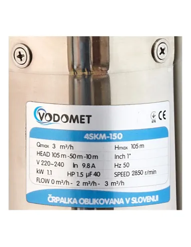 Вихревой глубинный насос Vodomet 4SKM-150 1.1 кВт, кабель 10 метров