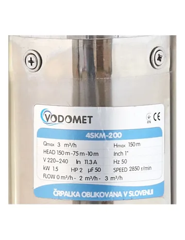 Вихревой глубинный насос Vodomet 4SKM-200 1.5 кВт, кабель 10 метров