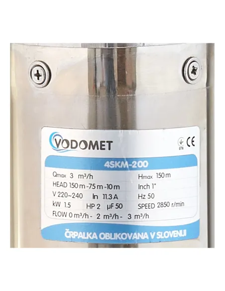 Вихревой глубинный насос Vodomet 4SKM-200 1.5 кВт, кабель 10 метров