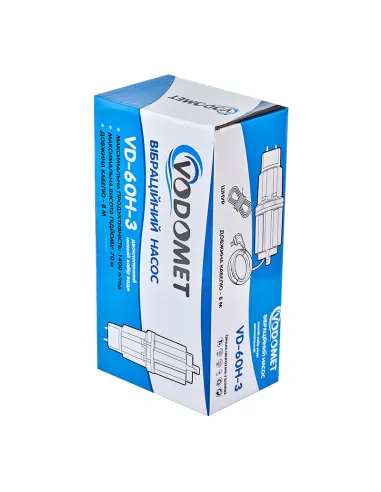 Вібраційний насос для свердловини Vodomet VD-60H-3 0.28 кВт, двоклапанний, нижній паркан