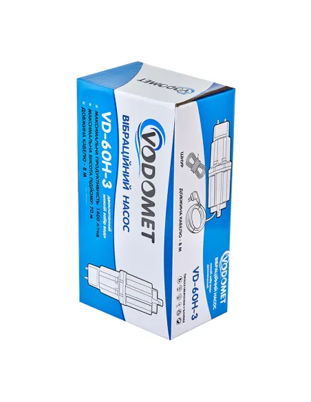 Вібраційний насос для свердловини Vodomet VD-60H-3 0.28 кВт, двоклапанний, нижній паркан